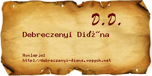 Debreczenyi Diána névjegykártya